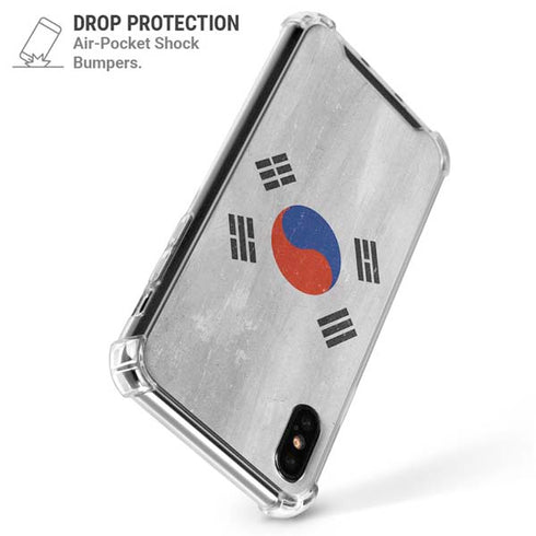 South Korean Flag Distressed iPhone X/XS Clear Case